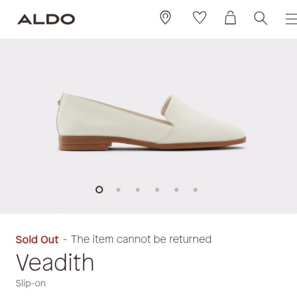 ALDO Veadith Cream Slip-On Loafers Flat Heel Size 8.5 Pre-Owned